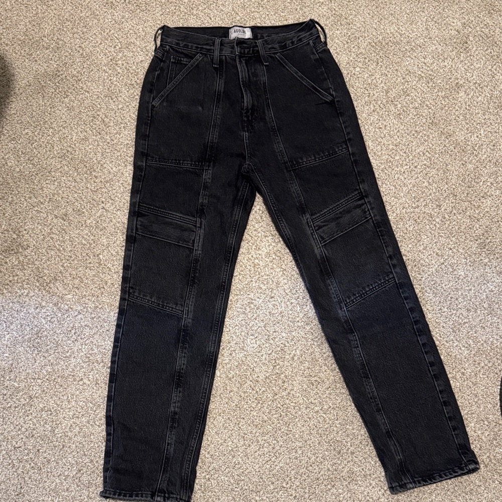 Agolde Women's High Rise Black Jeans
